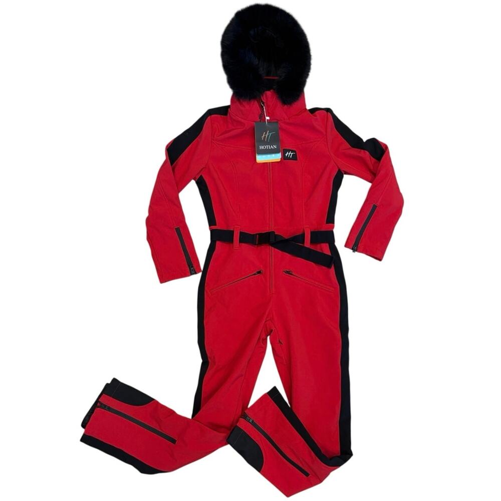 NWT Womans HOTIAN Ski Suits Red Size XS Snowsuit Waterproof One Piece